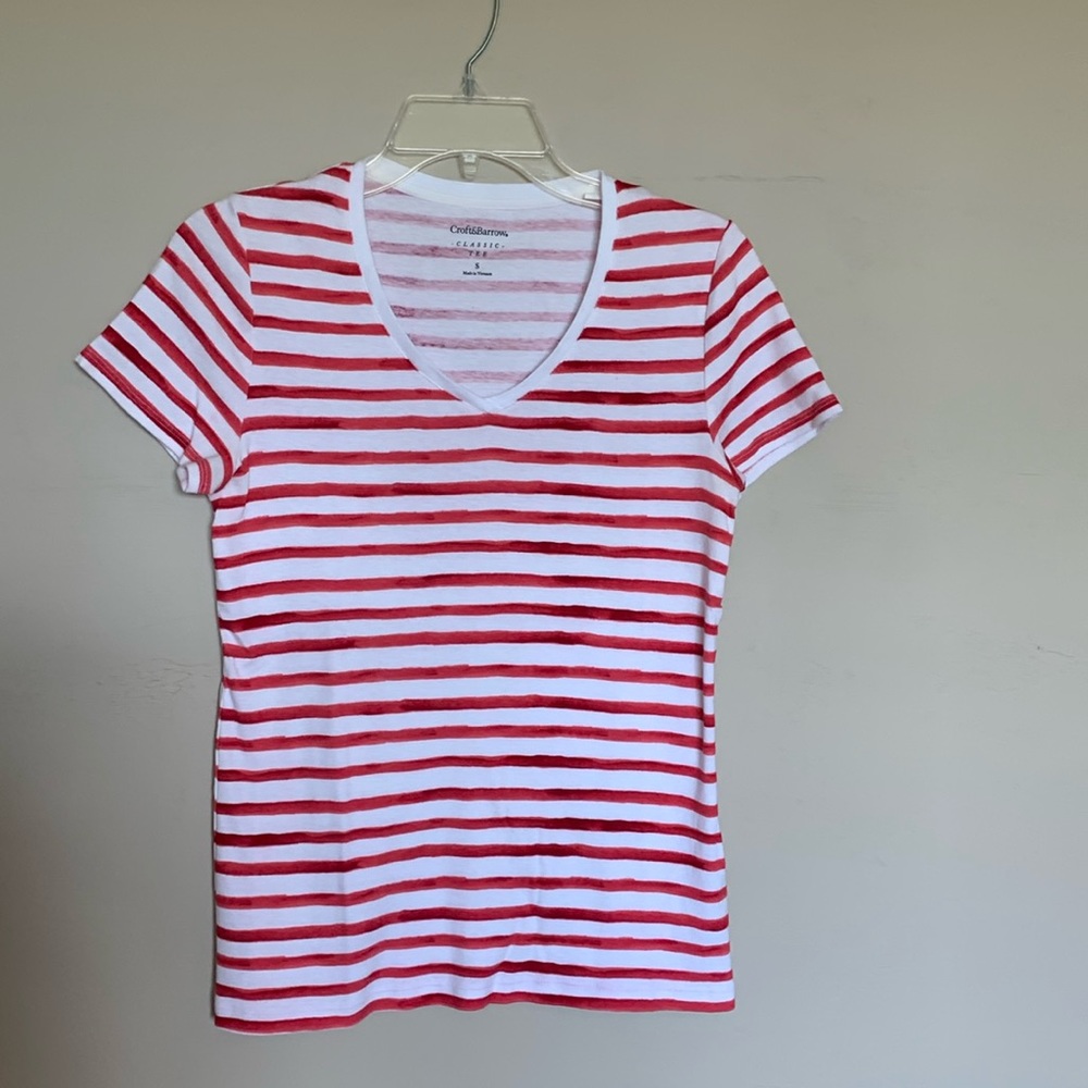 Croft and Barrow Women’s Striped Short Sleeve Shirt